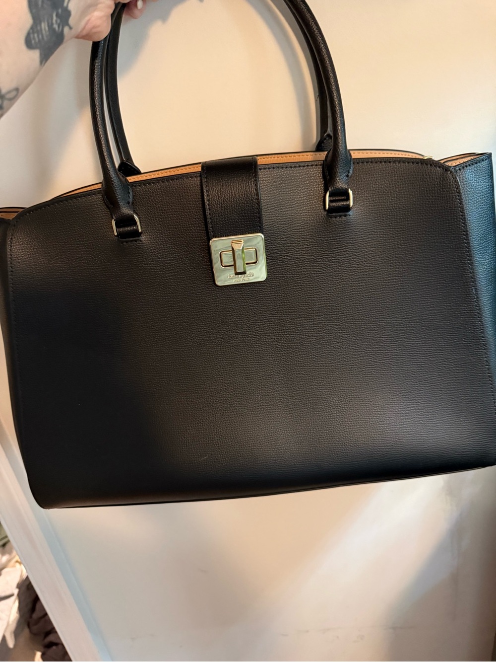 Kate Spade Women's Black Structured Satchel Handbag – Classic Everyday Tote